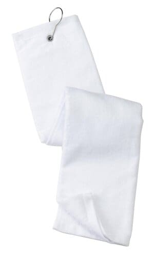 WHITE TW50 port authority grommeted tri-fold golf towel