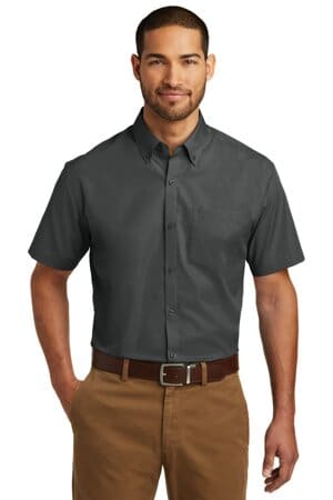 W101 port authority short sleeve carefree poplin shirt