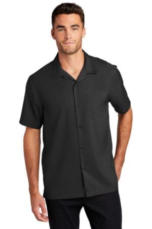 BLACK W400 port authority short sleeve performance staff shirt