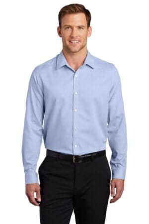 BLUE HORIZON/ WHITE W645 port authority pincheck easy care shirt
