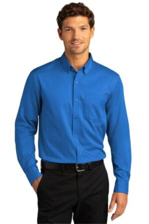 STRONG BLUE W808 port authority long sleeve superpro react twill shirt