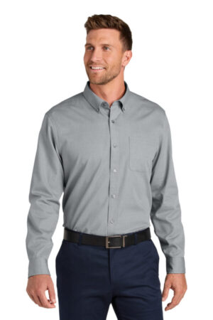 W816 port authority long sleeve nailhead easy care shirt
