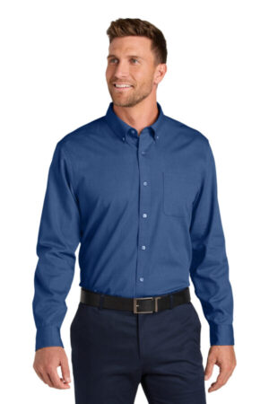 MEDITERRANEAN BLUE W816 port authority long sleeve nailhead easy care shirt