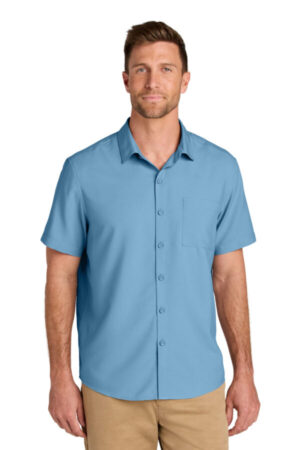 CAROLINA BLUE W963 port authority short sleeve uv dockside shirt
