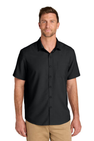 DEEP BLACK W963 port authority short sleeve uv dockside shirt