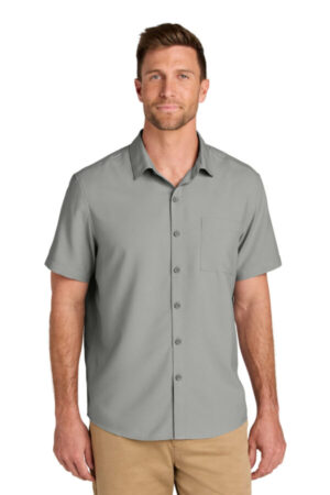 GUSTY GREY W963 port authority short sleeve uv dockside shirt