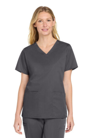 PEWTER WW4560 wink women's workflex v-neck top