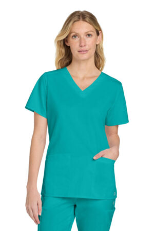 TEAL BLUE WW4560 wink women's workflex v-neck top