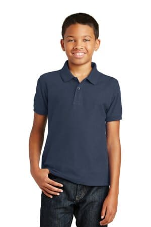 RIVER BLUE NAVY Y100 port authority youth core classic pique polo