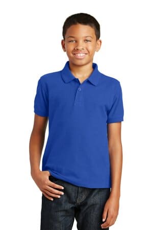 TRUE ROYAL Y100 port authority youth core classic pique polo