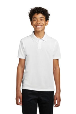 WHITE Y110 port authority youth dry zone uv micro-mesh polo