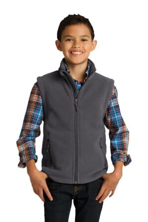 IRON GREY Y219 port authority youth value fleece vest