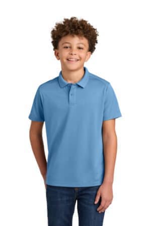 Y240 port authority youth wearever performance pique polo