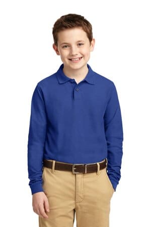 ROYAL Y500LS port authority youth long sleeve silk touch polo