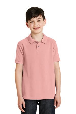 LIGHT PINK Y500 port authority youth silk touch polo