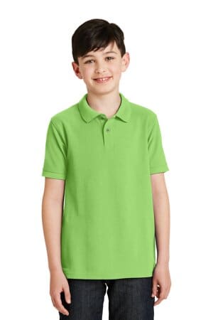 LIME Y500 port authority youth silk touch polo