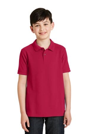 RED Y500 port authority youth silk touch polo