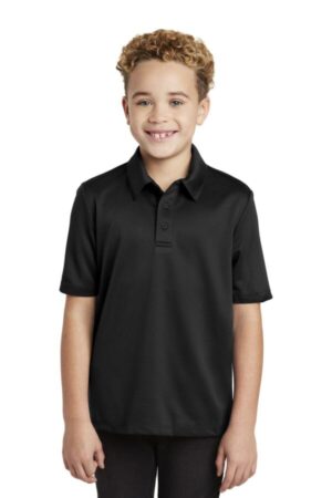 BLACK Y540 port authority youth silk touch performance polo