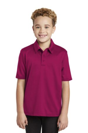 PINK RASPBERRY Y540 port authority youth silk touch performance polo