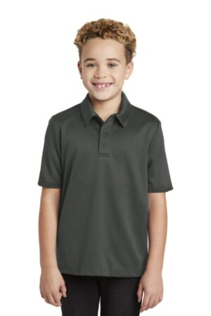 STEEL GREY Y540 port authority youth silk touch performance polo