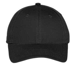 BLACK YC914 port & company youth six-panel unstructured twill cap