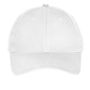 WHITE YC914 port & company youth six-panel unstructured twill cap