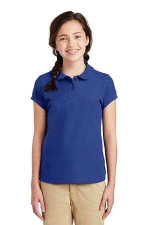 ROYAL YG503 port authority girls silk touch peter pan collar polo