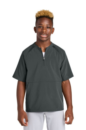 IRON GREY YJST489 sport-tek youth repeat 1/2-zip short sleeve jacket