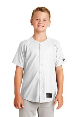WHITE YNEA220 new era youth diamond era full-button jersey