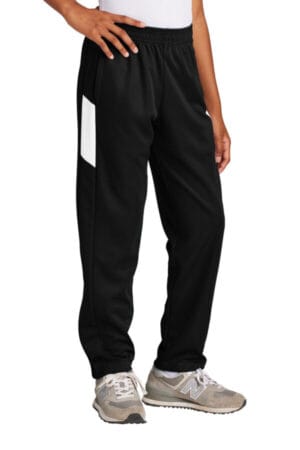 BLACK/ WHITE YPST800 sport-tek youth travel pant