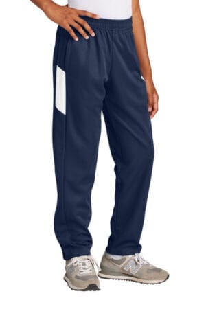 TRUE NAVY/ WHITE YPST800 sport-tek youth travel pant