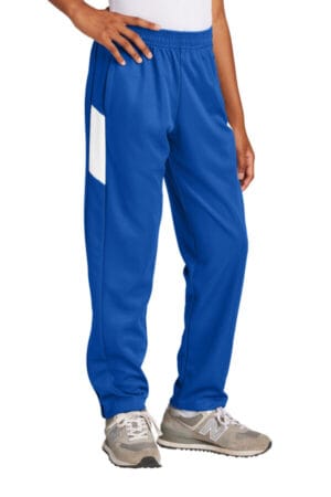 TRUE ROYAL/ WHITE YPST800 sport-tek youth travel pant