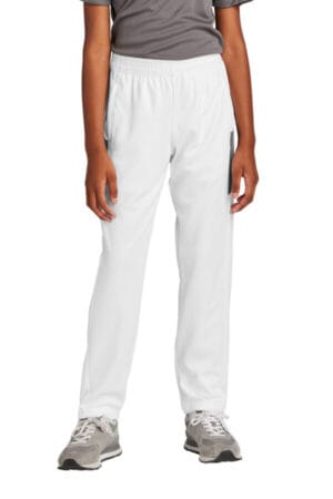 WHITE/ IRON GREY YPST800 sport-tek youth travel pant