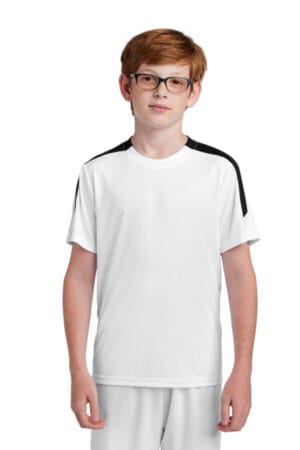 WHITE/ BLACK YST100 sport-tek youth competitor united crew