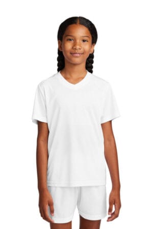 WHITE/ WHITE YST101 sport-tek youth competitor united v-neck