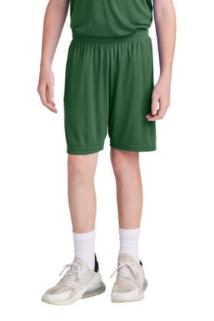 FOREST GREEN/ WHITE YST103 sport-tek youth competitor united 5 short