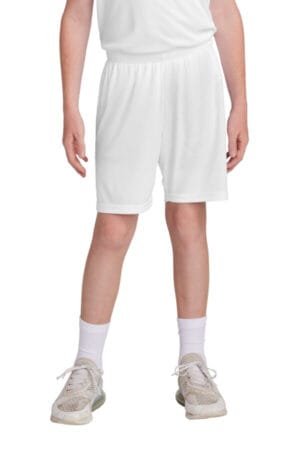 WHITE/ WHITE YST103 sport-tek youth competitor united 5 short