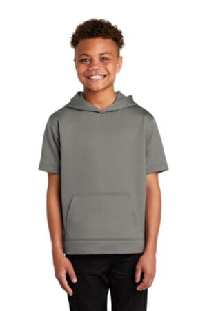 YST251 sport-tek youth sport-wick fleece short sleeve hooded pullover