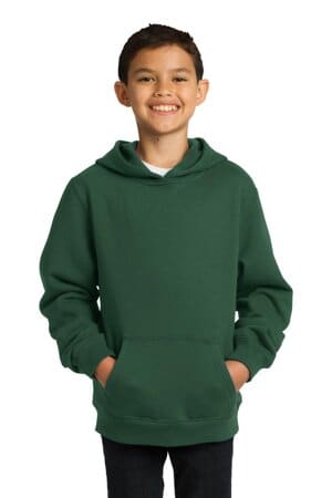 FOREST GREEN YST254 sport-tek youth pullover hooded sweatshirt