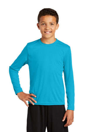 ATOMIC BLUE YST350LS sport-tek youth long sleeve posicharge competitor tee