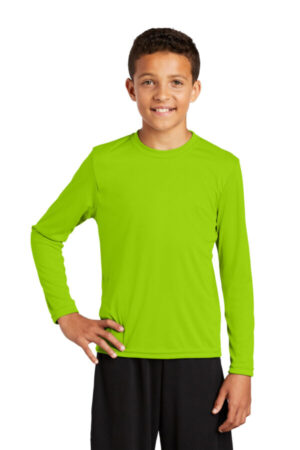 LIME SHOCK YST350LS sport-tek youth long sleeve posicharge competitor tee