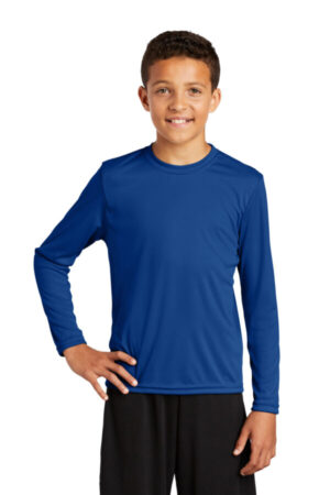 TRUE ROYAL YST350LS sport-tek youth long sleeve posicharge competitor tee