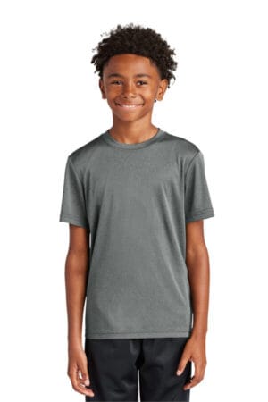 IRON GREY HEATHER YST350 sport-tek youth posicharge competitor tee