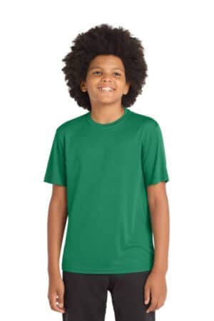 KELLY GREEN YST350 sport-tek youth posicharge competitor tee