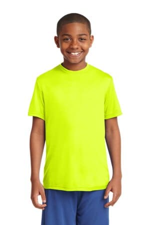 NEON YELLOW YST350 sport-tek youth posicharge competitor tee