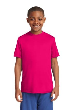 PINK RASPBERRY YST350 sport-tek youth posicharge competitor tee