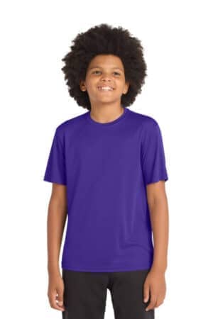 PURPLE YST350 sport-tek youth posicharge competitor tee