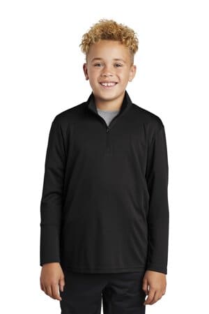 BLACK YST357 sport-tek youth posicharge competitor 1/4-zip pullover