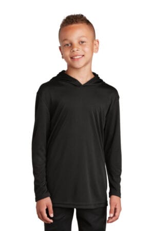 BLACK YST358 sport-tek youth posicharge competitor hooded pullover