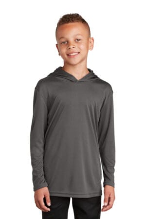 IRON GREY YST358 sport-tek youth posicharge competitor hooded pullover